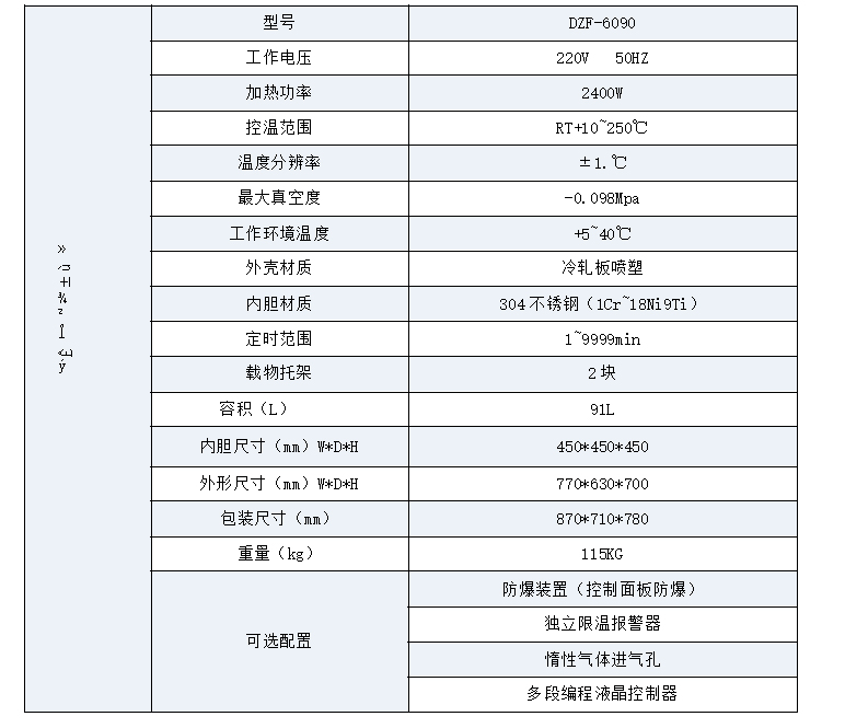 DZF-6090真空干燥箱(圖2)