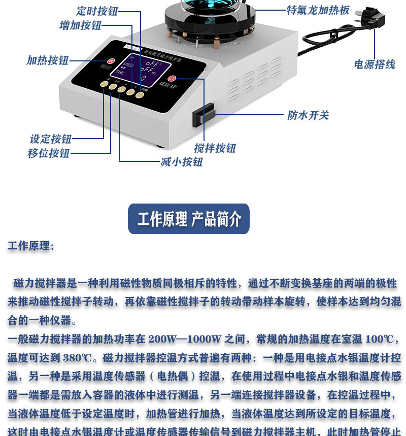 2工位 ZNCL-BS*140MM特氟龍磁力攪拌器加熱板(圖9)